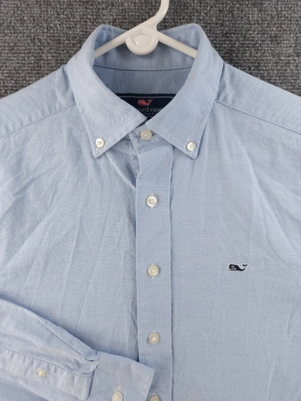 Vineyard Vines Oxford All Cotton XS Button-Down Whale OCBD Blue Long Sleeve Men